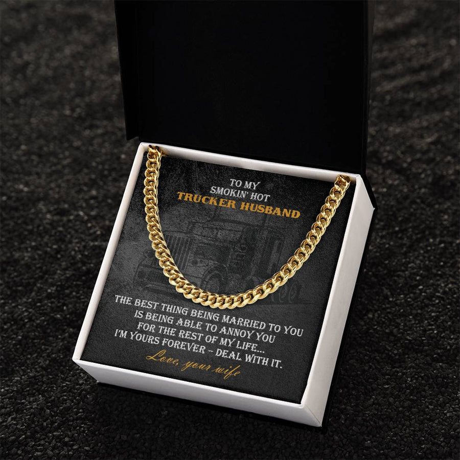 Trucker Heavy Durable Cuban Chain Mens Necklace Cuban Link Chain