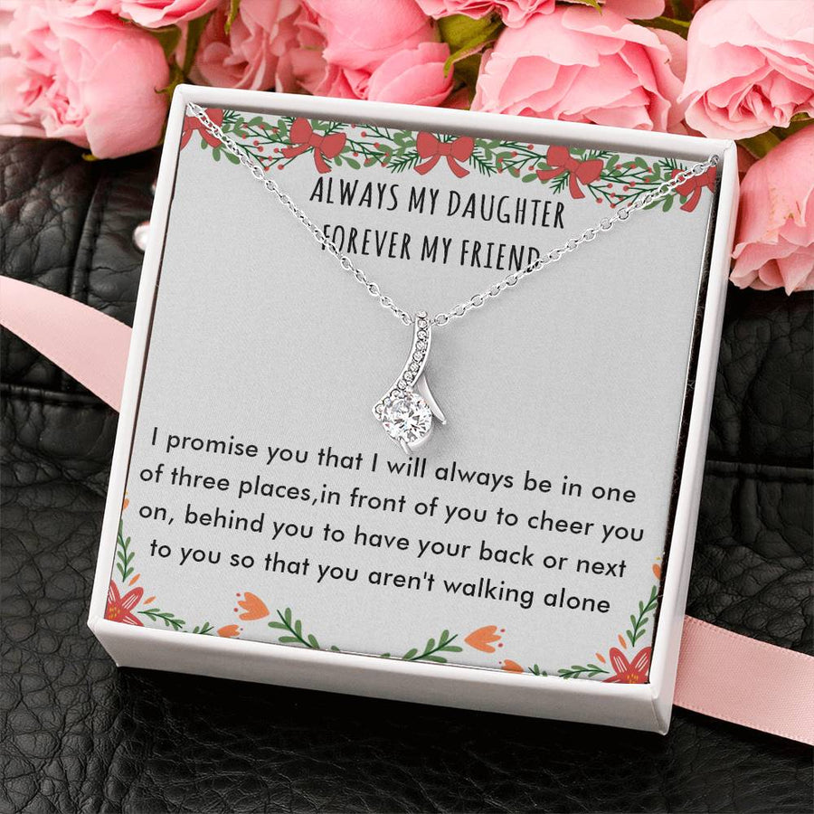 Behind You Have Your Back Walking Alone 18K Yellow Gold Finish Alluring Beauty Necklace Jewelry Beautiful Gift for Daughter Christmas