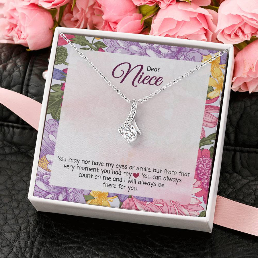 You Had My Heart Dear Niece Necklace 18K Yellow Gold Finish Alluring Beauty Jewelry Colorful Floral Card Loving Aunt Keepsake