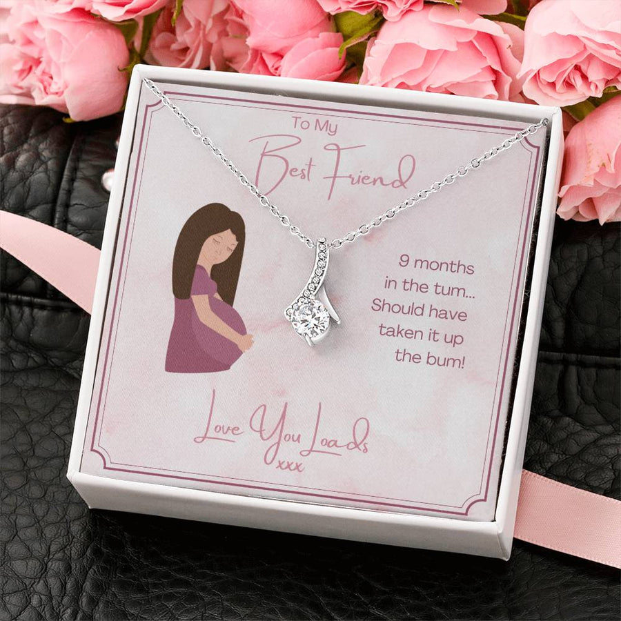 Bestie Maternity Banter Keepsake 18K Yellow Gold Finish Alluring Beauty Necklace Jewelry Playful New Mom Present
