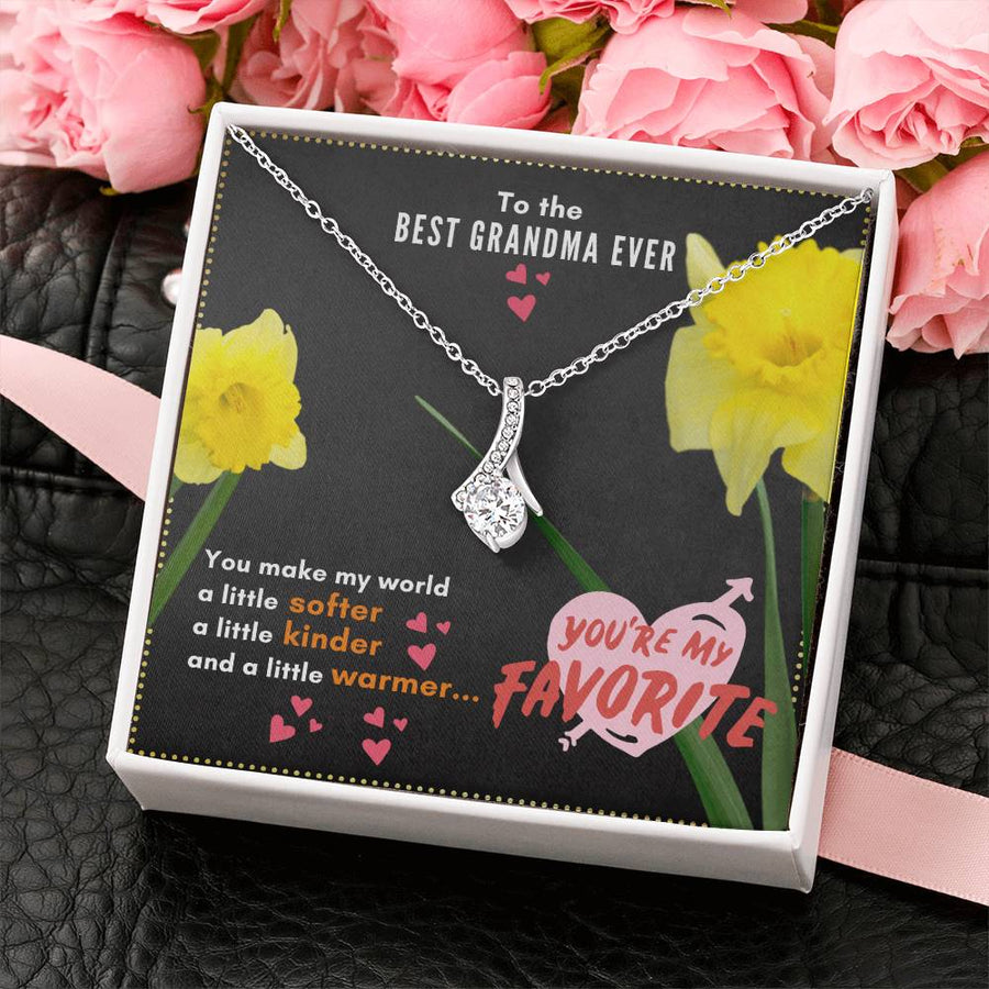 Softer World Daffodil Heartfelt 18K Yellow Gold Finish Alluring Beauty Necklace Jewelry Beautiful Gift for Amazing Grandma Birthday