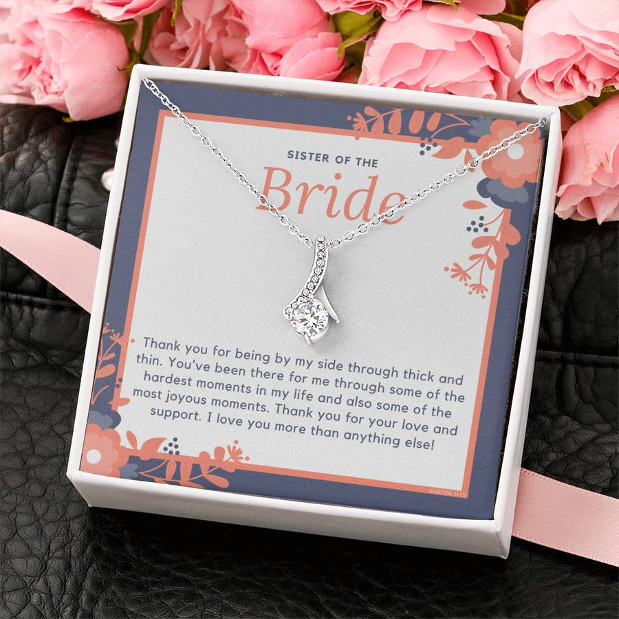 Thankful Sister of the Bride Forever 18K Yellow Gold Finish Alluring Beauty Necklace Jewelry Elegant Wedding Gift for Beautiful Sister Bridal Day