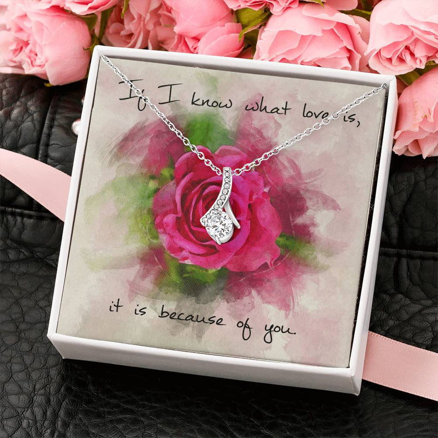If I Know Love It’s Because Of You 18K Yellow Gold Finish Alluring Beauty Necklace Jewelry Heartfelt Gift for Beautiful Wife Anniversary