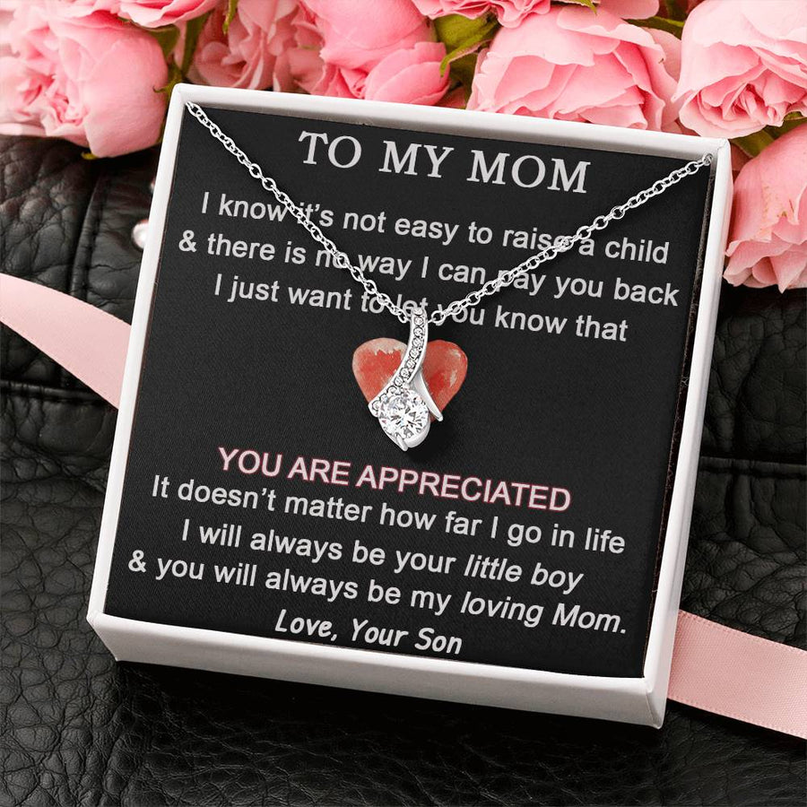 I Go Always Be Your Little Boy 14K White Gold Finish Alluring Beauty Necklace Jewelry Special Gift for Mom from Her Son