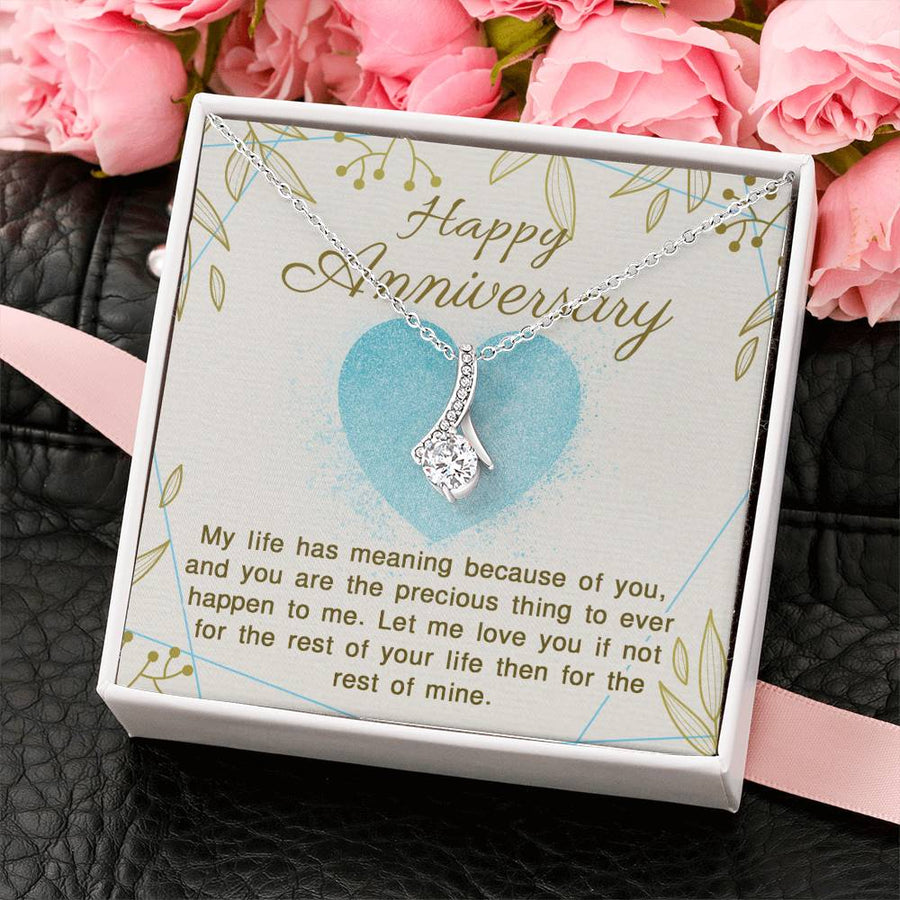 The Precious Thing To Ever Happen 14K White Gold Finish Alluring Beauty Necklace Jewelry Beautiful Gift for Wife Anniversary