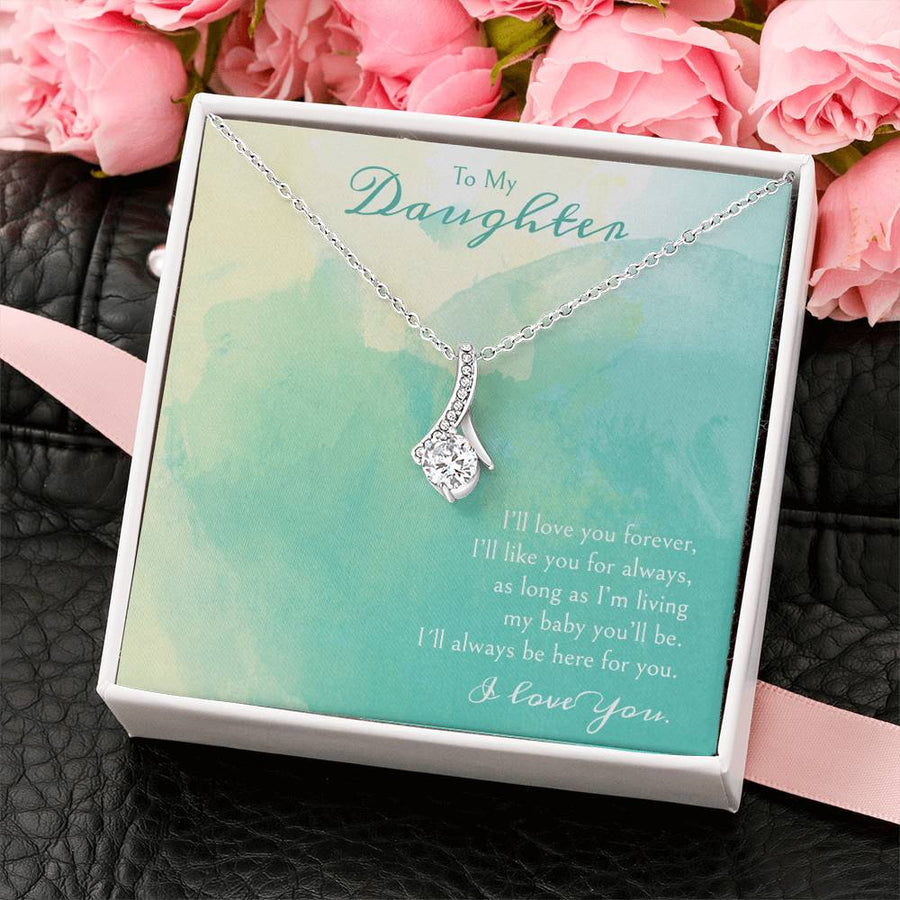 My Baby Daughter Eternal Love 18K Yellow Gold Finish Alluring Beauty Necklace Jewelry Elegant Gift for Beautiful Daughter Gift