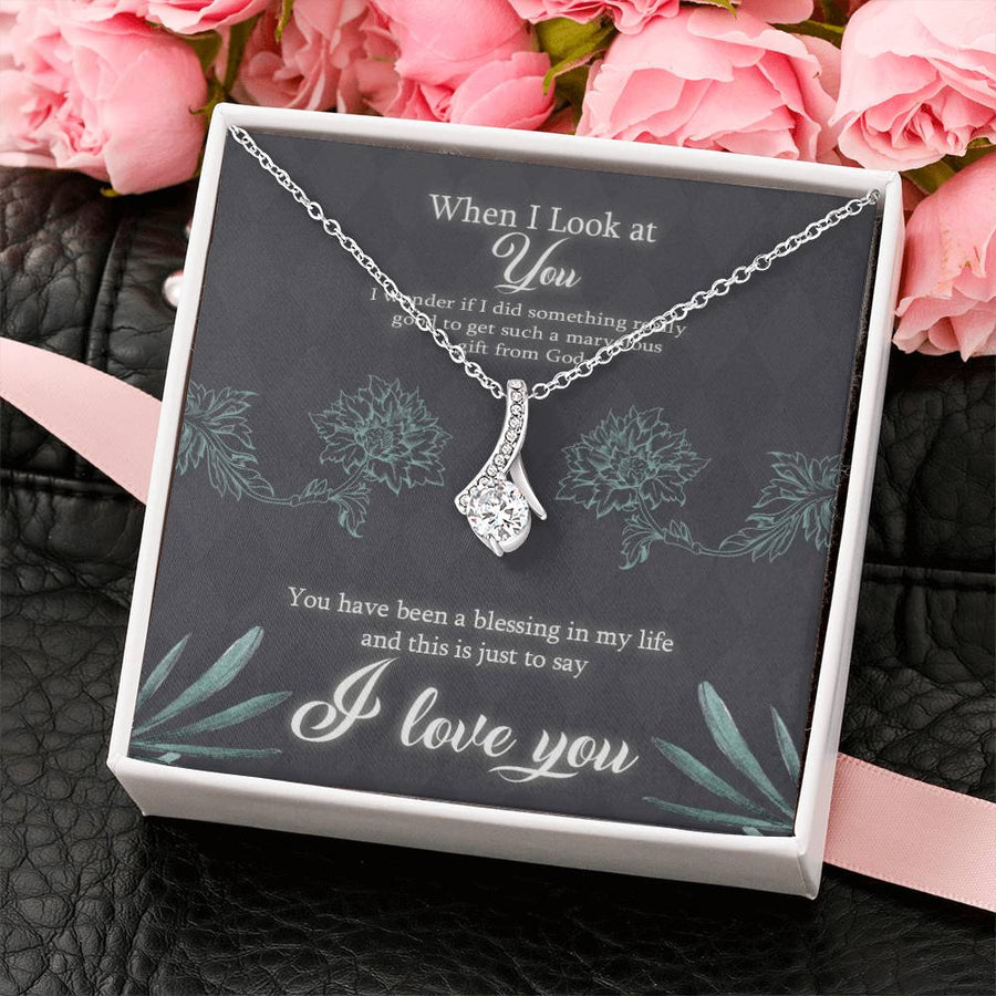 Marvelous Gift From God Beautiful Woman 18K Yellow Gold Finish Alluring Beauty Necklace Jewelry Heartfelt Blessing Gift for Her Anniversary