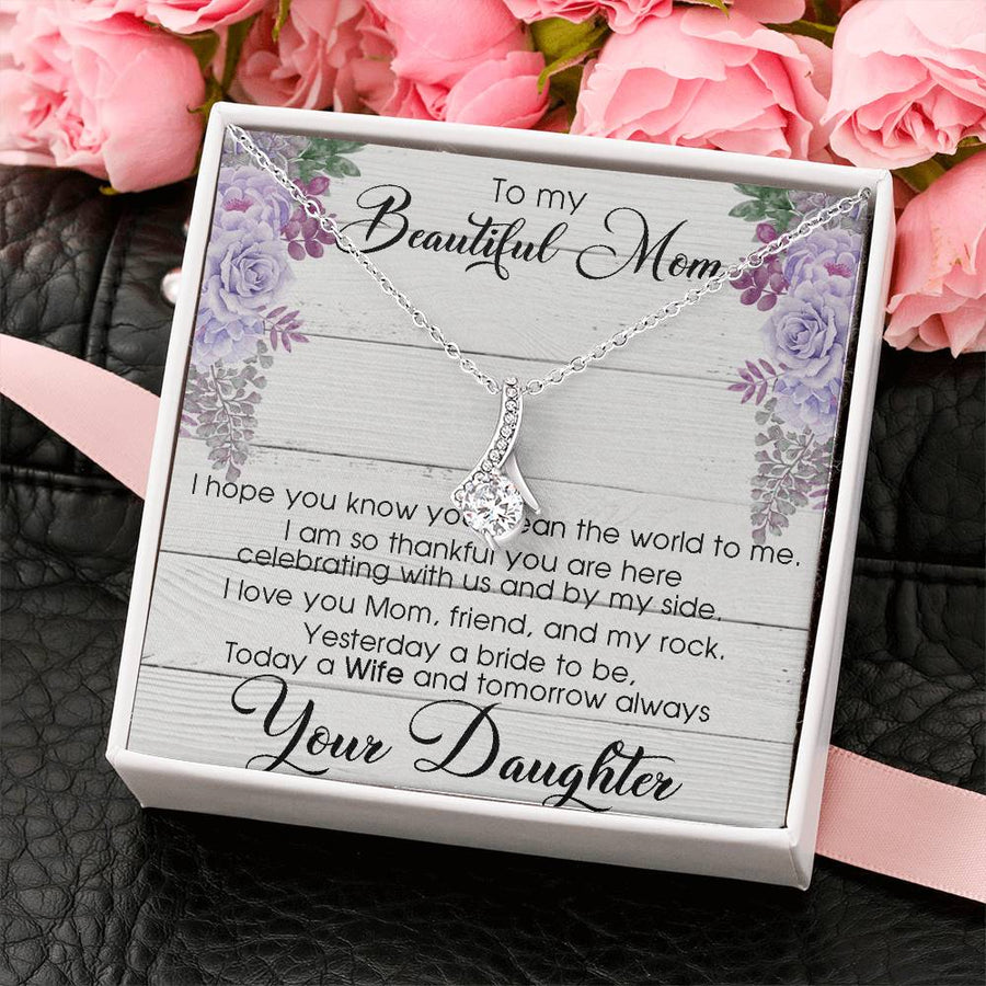 Mom Friend Rock Bridal Milestone Gift 18K Yellow Gold Finish Alluring Beauty Necklace Jewelry Cherished Present for Beautiful Mother
