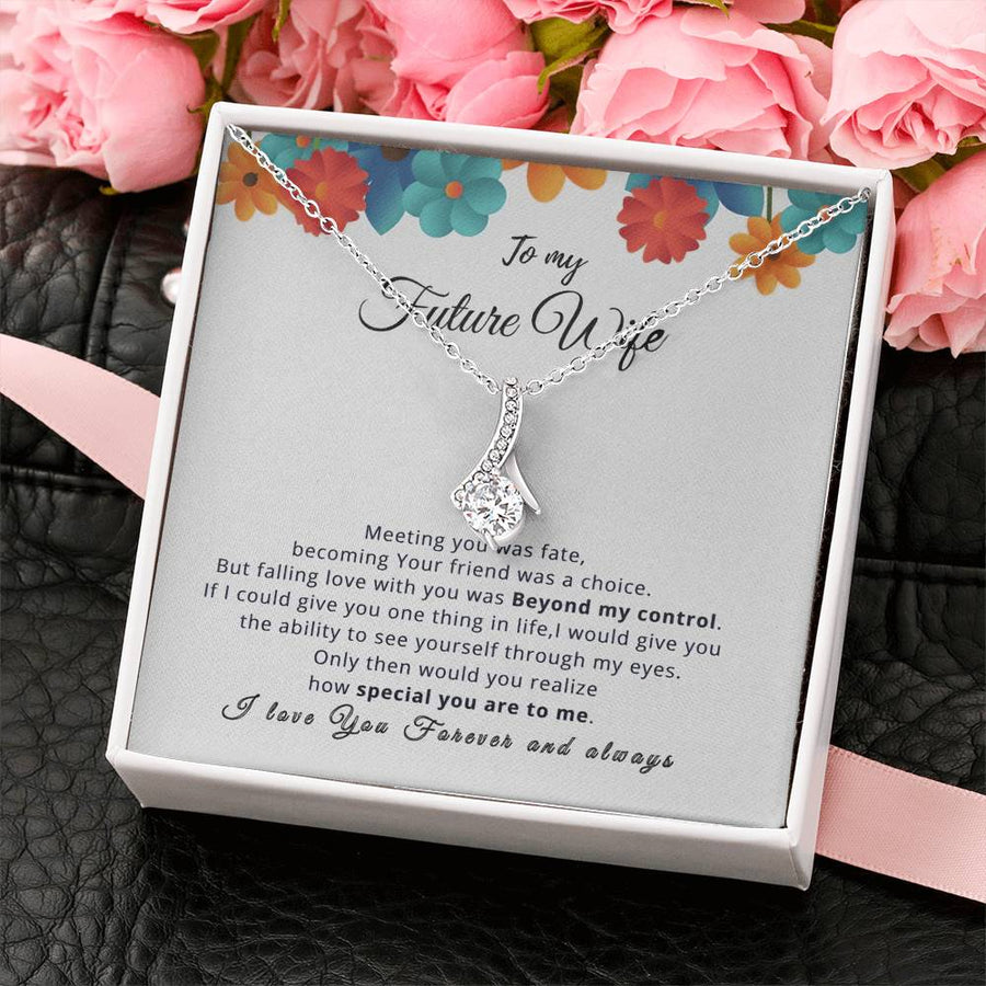 Fate Beyond My Control Future Wife 18K Yellow Gold Finish Alluring Beauty Necklace Jewelry Emotional Gift for Future Wife Anniversary