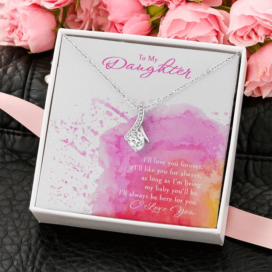 My Baby You’ll Always Be Daughter 18K Yellow Gold Finish Alluring Beauty Necklace Jewelry Emotional Present for Loving Daughter Birthday