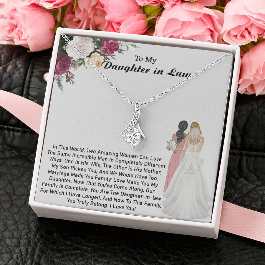 Family Complete True Belonging 18K Yellow Gold Finish Alluring Beauty Necklace Jewelry Loving Gift for Daughter-in-law Wedding