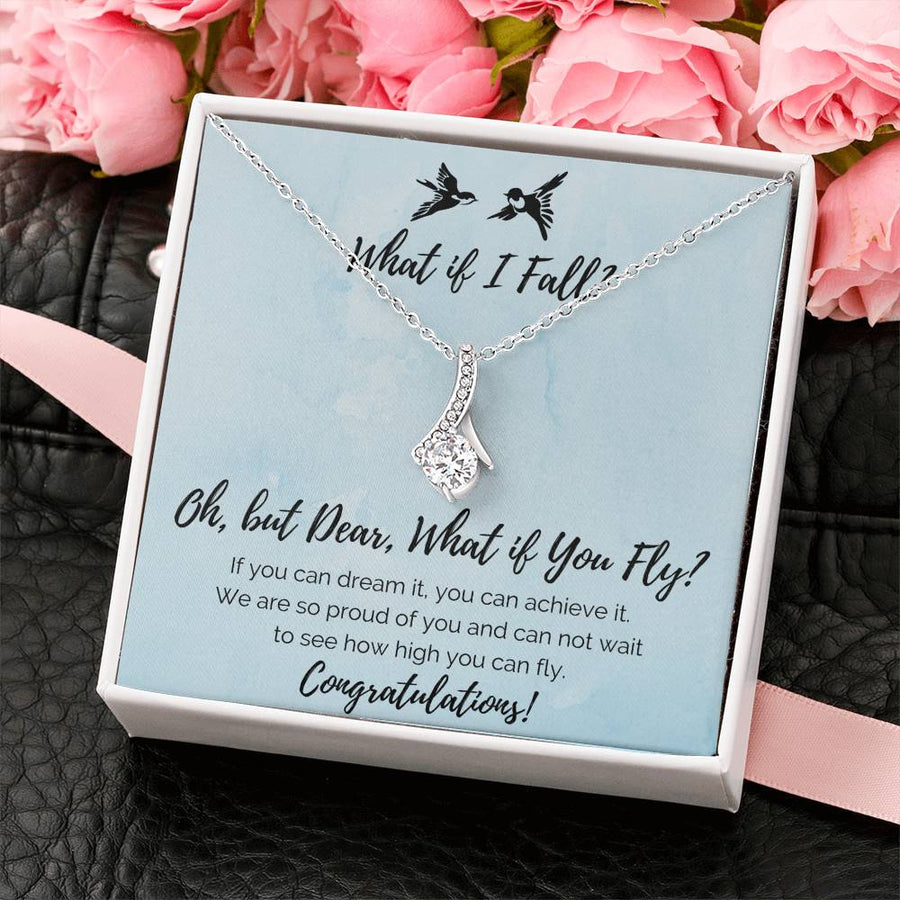 Dream High Never Fall Flight 18K Yellow Gold Finish Alluring Beauty Necklace Jewelry Inspiring Gift for Graduate Achievement