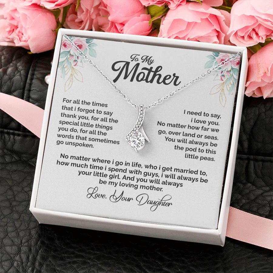 Always My Loving Mother Rose Frame Jewelry 18K Yellow Gold Finish Alluring Beauty Necklace Jewelry Unspoken Thanks Gift from Cherished Daughter