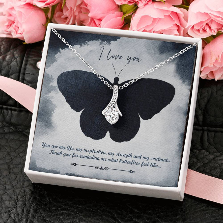 What Butterflies Feel Like 18K Yellow Gold Finish Alluring Beauty Necklace Jewelry Romantic Gift for Soulmate Butterfly Lover