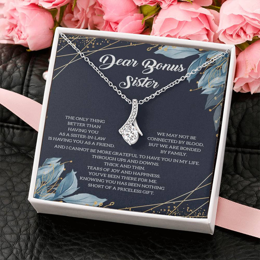 Grateful to Have You Friendship Sister-in-law 18K Yellow Gold Finish Alluring Beauty Necklace Jewelry Elegant Floral Card Gift for True Sister