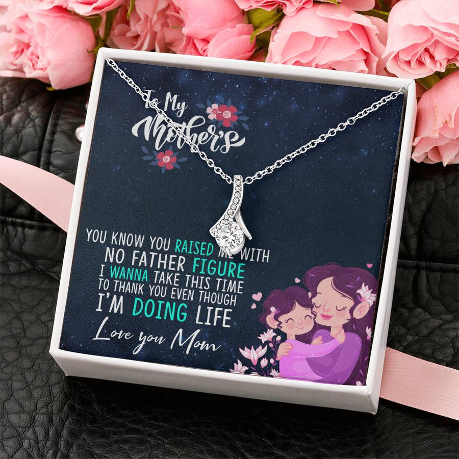 Raised With Strength Beautiful Mom Gift 18K Yellow Gold Finish Alluring Beauty Necklace Jewelry Heartfelt Mother’s Day Present for Radiant Mom