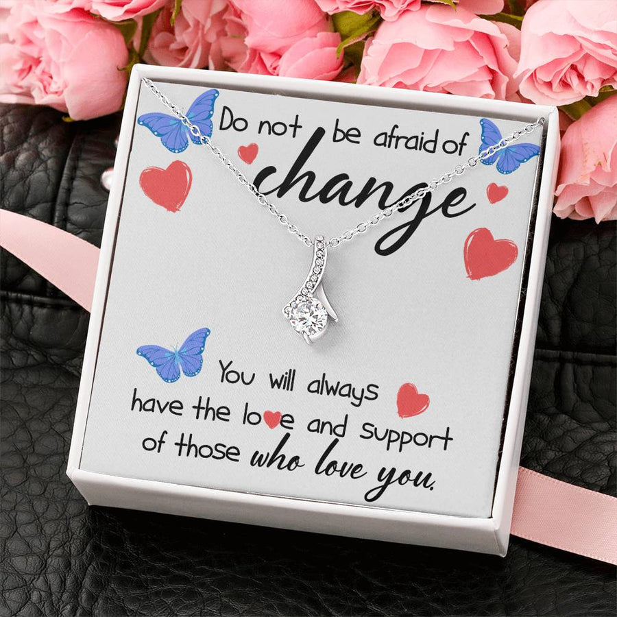 Love Support Braving Change 18K Yellow Gold Finish Alluring Beauty Necklace Jewelry Encouraging Gift for Transformation Milestone