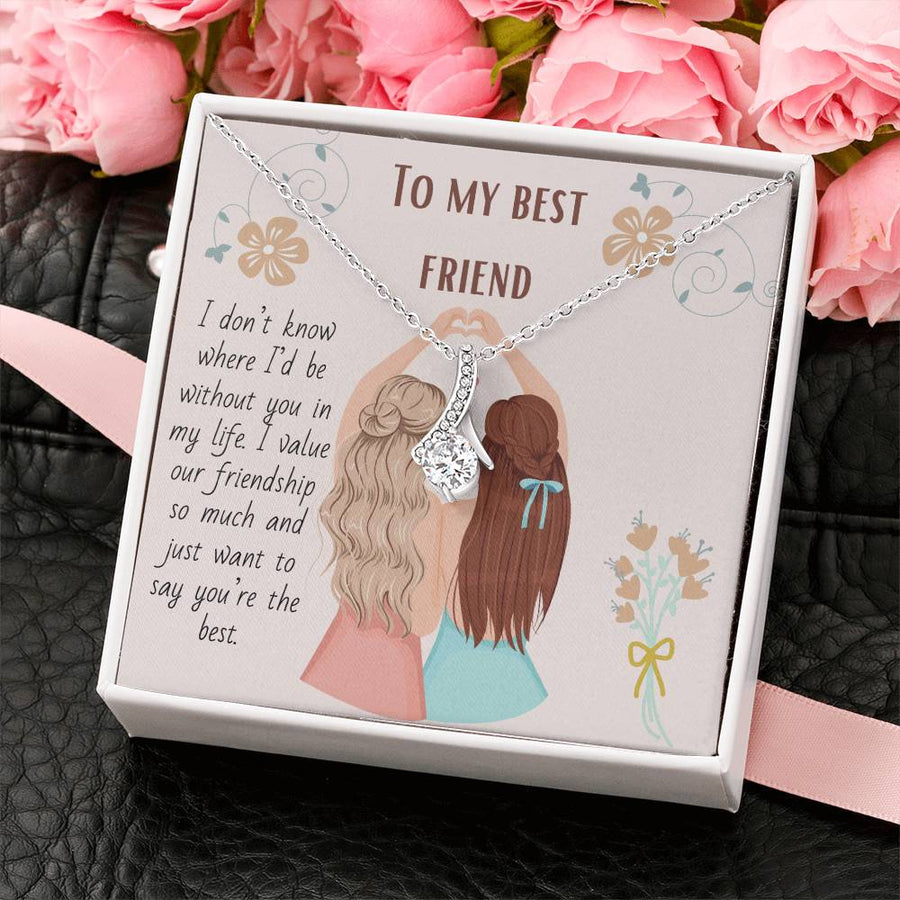 Value Our Friendship So Much 18K Yellow Gold Finish Alluring Beauty Necklace Jewelry Heartfelt Appreciation Keepsake Heart Hands