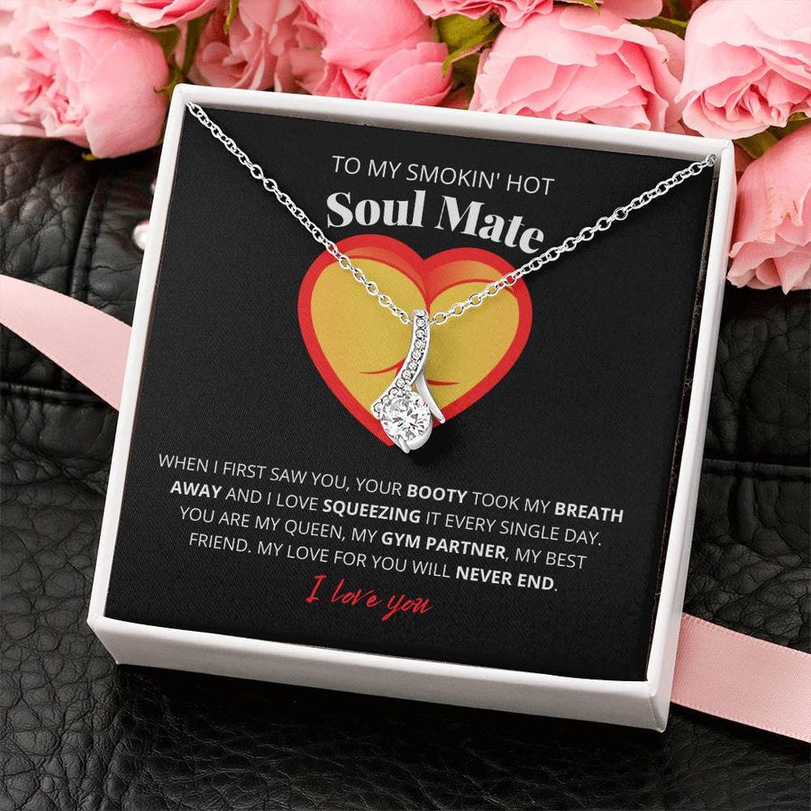 Smokin' Hot Soulmate Booty Love Necklace 18K Yellow Gold Finish Alluring Beauty Jewelry Playful Romantic Gift for Gorgeous Queen
