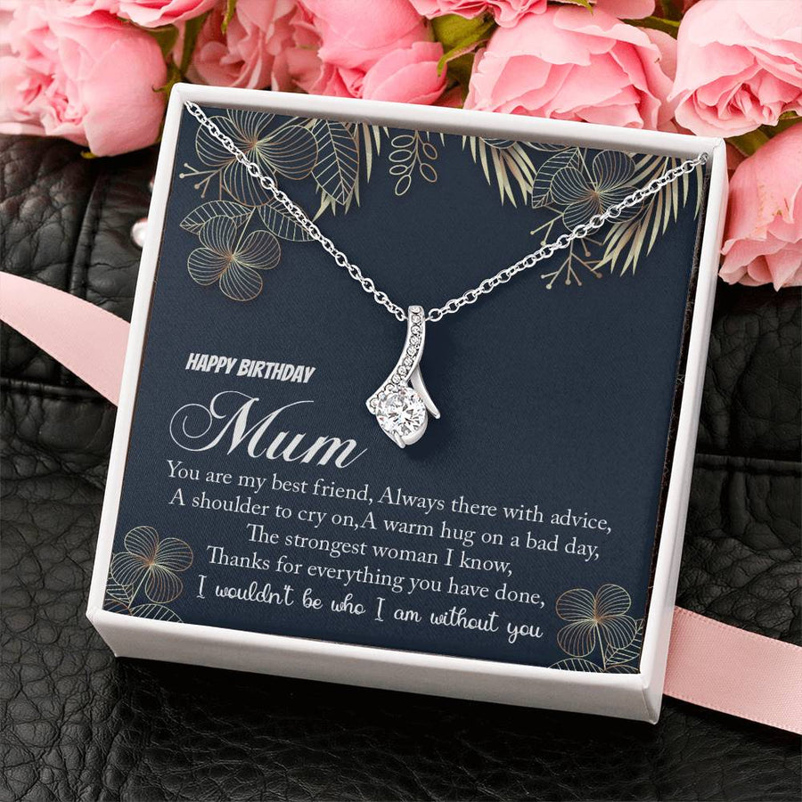 Strongest Woman Best Friend Mum 18K Yellow Gold Finish Alluring Beauty Necklace Jewelry Heartfelt Gift for Elegant Mum Birthday
