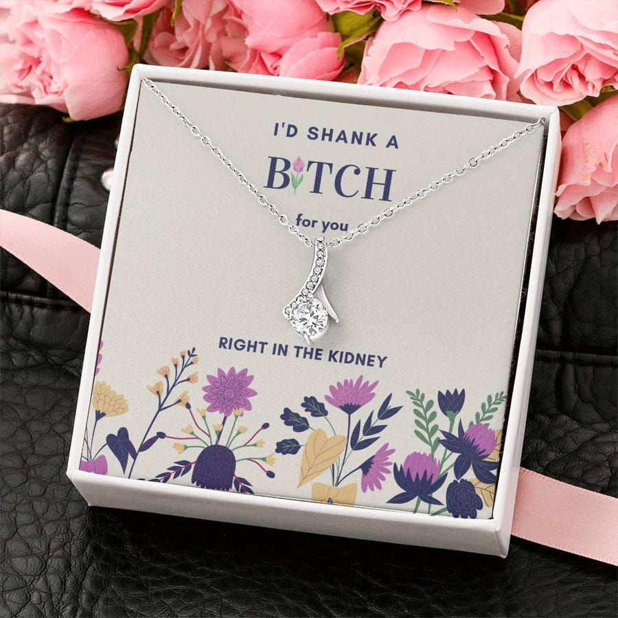 Fierce Friendship Beautiful Woman 14K White Gold Finish Alluring Beauty Necklace Jewelry Playful Loyalty Gift for Her Coworker