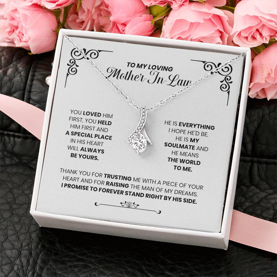 Trusted Heart Mother-in-law Always 18K Yellow Gold Finish Alluring Beauty Necklace Jewelry Heartfelt Gift for Loving Mother-in-law Special Day