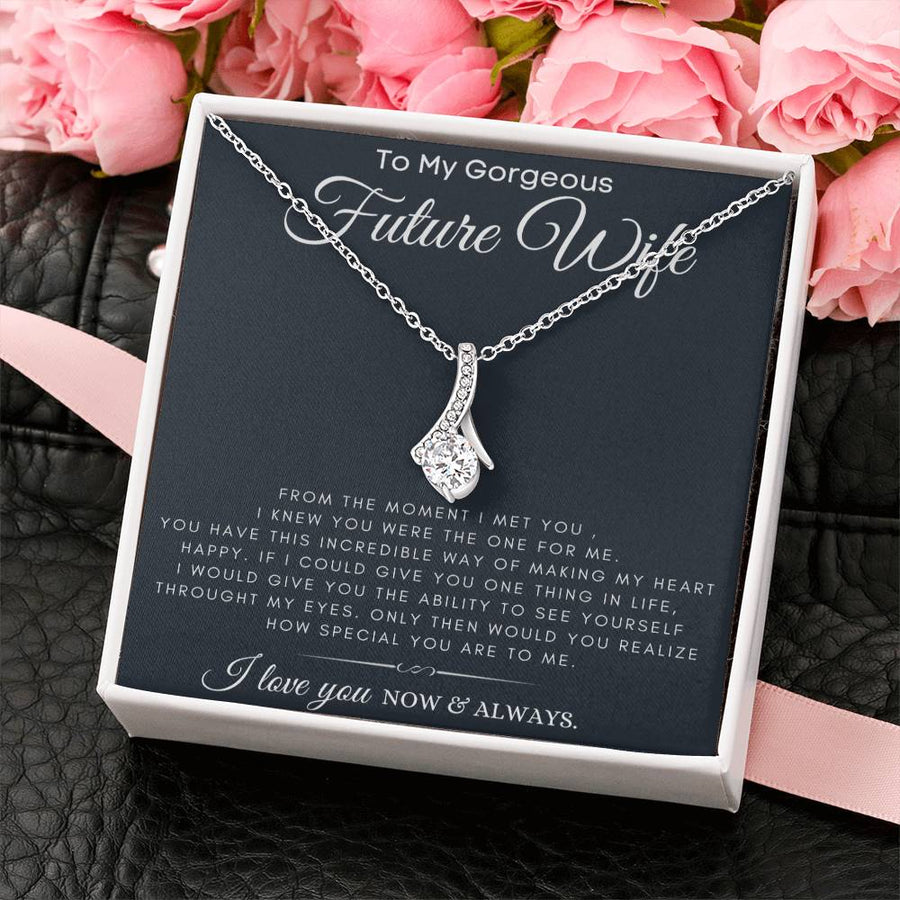 Through My Eyes How Special You Are 18K Yellow Gold Finish Alluring Beauty Necklace Jewelry Heartfelt Gift for Future Wife