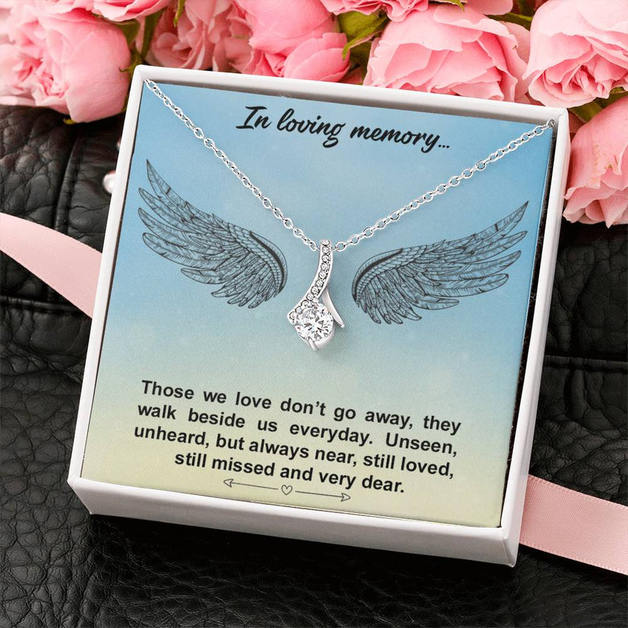 Always Beside Us Memorial Tribute Necklace 18K Yellow Gold Finish Alluring Beauty Necklace Jewelry Comforting Gift for Beautiful Woman Remembrance
