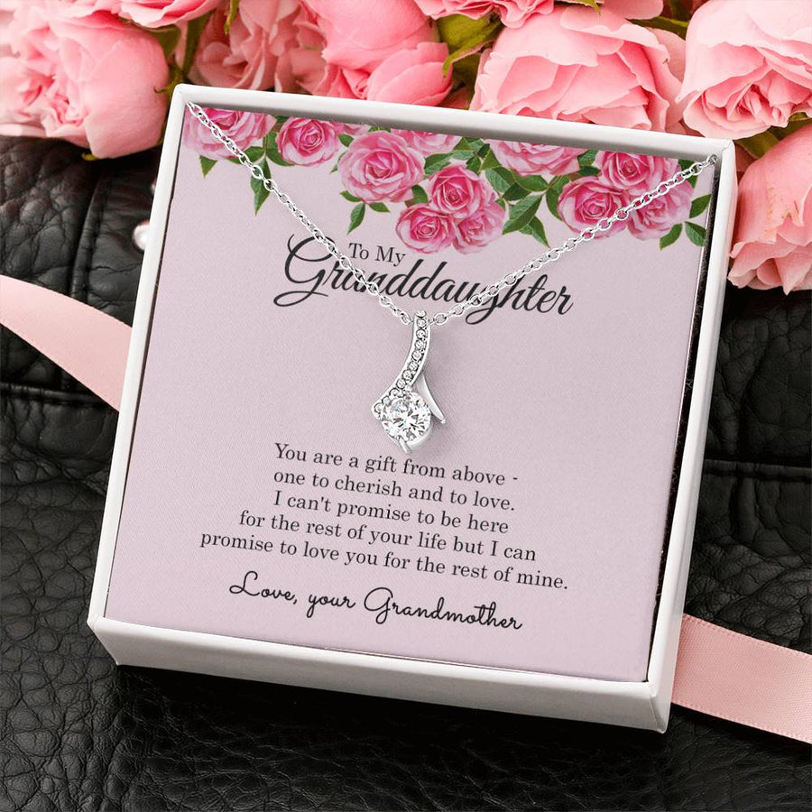 Cherished Treasure Roses From Grandma 18K Yellow Gold Finish Alluring Beauty Necklace Jewelry Beautiful Gift for Precious Granddaughter Birthday
