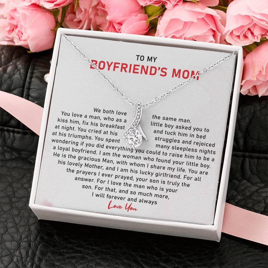 Boyfriend's Mom We Both Love Same Man 18K Yellow Gold Finish Alluring Beauty Necklace Jewelry Beautiful Gift for Mother In Law Mother's Day