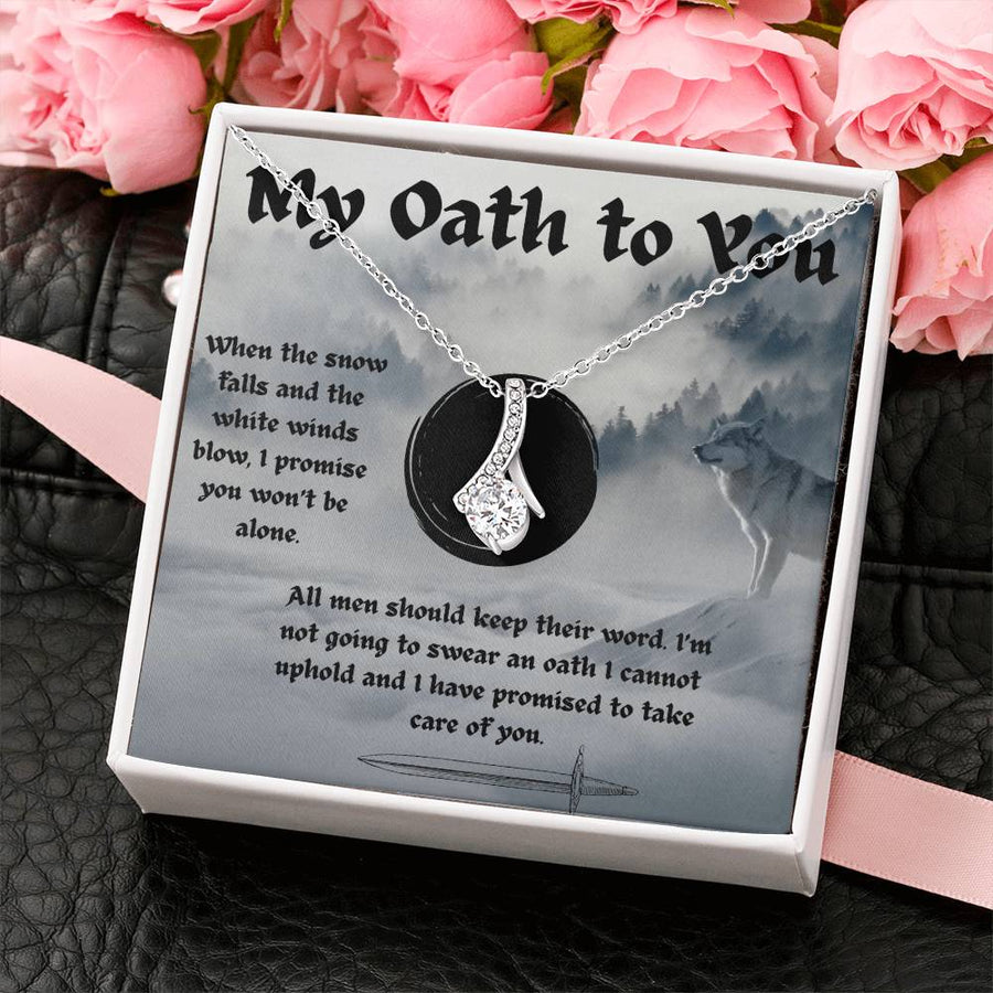 Never Alone When Snow Falls Wolf Protector 14K White Gold Finish Alluring Beauty Necklace Jewelry Heartfelt Gift for Elegant Woman Special Occasion