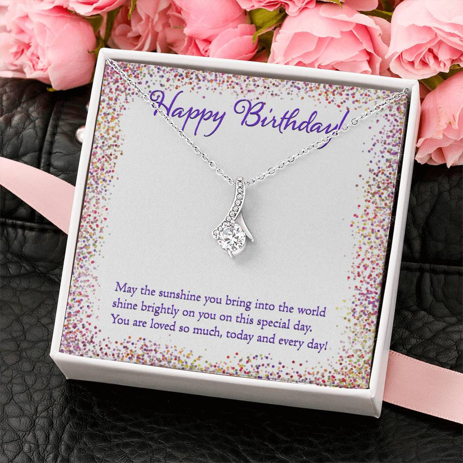 Shine Bright Beautiful Birthday Woman 18K Yellow Gold Finish Alluring Beauty Necklace Jewelry Joyful Gift for Her Birthday Celebration