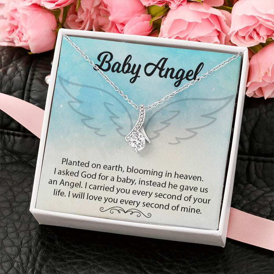 Every Second Of Mine Angel Baby 18K Yellow Gold Finish Alluring Beauty Necklace Jewelry Heartfelt Gift for Heavenly Child