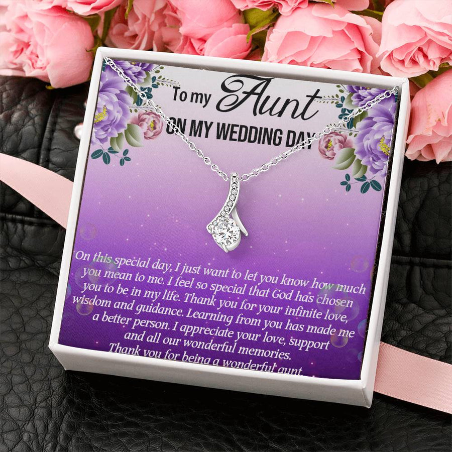 Infinite Love Wisdom Guidance Aunt 18K Yellow Gold Finish Alluring Beauty Necklace Jewelry Beautiful Wedding Day Gift for Aunt