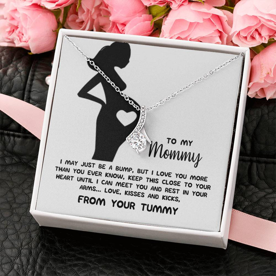 Bump Keep Close Heart Until Meet You 18K Yellow Gold Finish Alluring Beauty Necklace Jewelry Beautiful Gift for Beautiful Mom Birthday