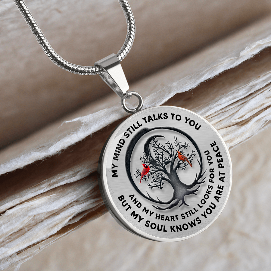 Collier de luxe Oiseau dans un arbre Mon esprit vous parle encore - Motif oiseau - Cadeau de Saint-Valentin - Cadeau d'anniversaire - Cadeau pour elle - Bijoux cadeaux avec motif oiseau