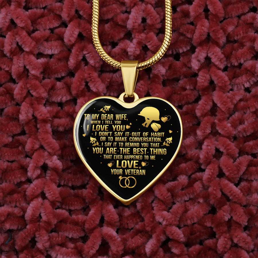 Army Wife, Military Wife Necklace, to My Wife Homecoming, Amazing Wife Gift From Husband, Military Veteran Wife, World's Best Wife Jewelry