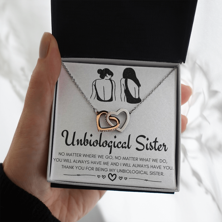 Unbiological Sister ?? - Interlocking Heart Necklace