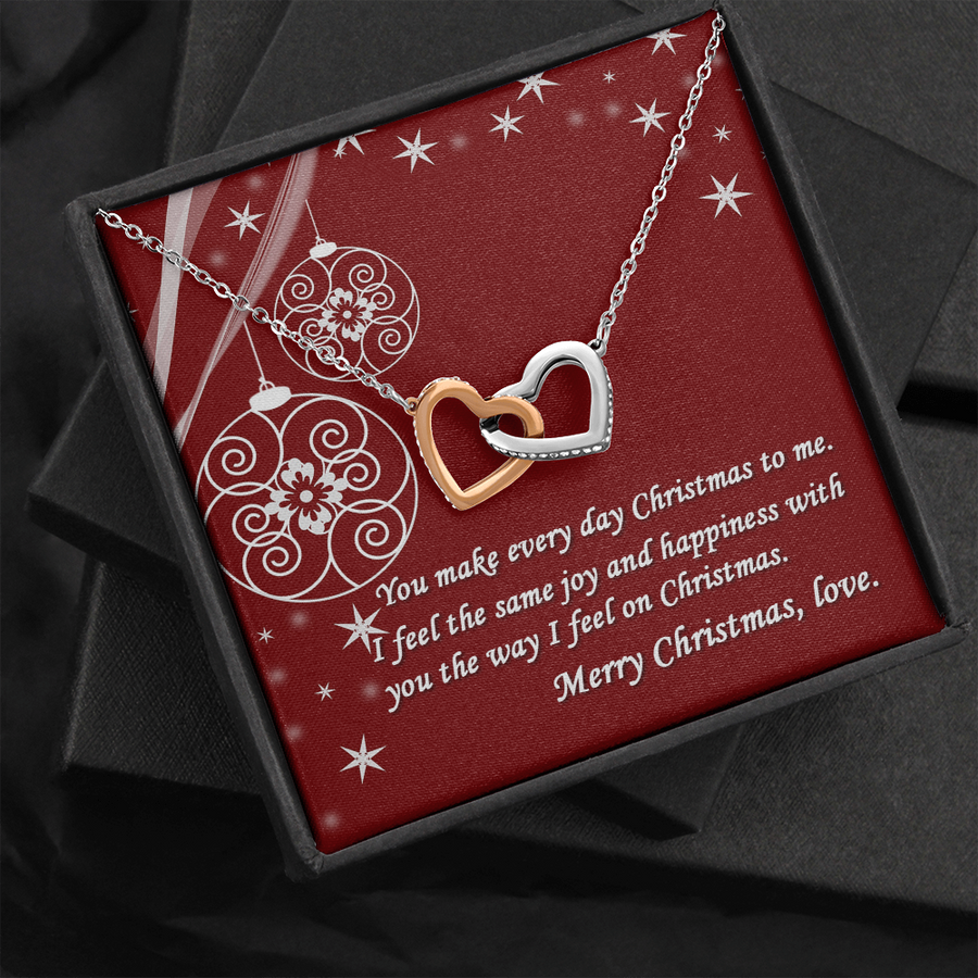 Merry Christmas gift interlocked Cubic Zirconia stones Pendant for love Necklace