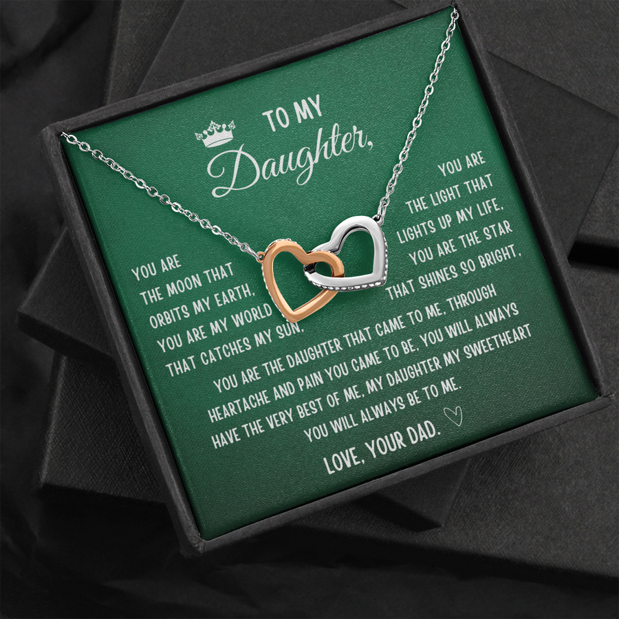 Gift for Daughter from Dad- My Daughter My Sweetheart You Will Always Be to me Necklace