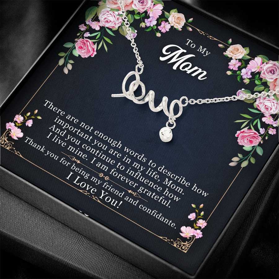 Scripted Love Necklace, Birthday Gift For Mother, Mother Gift Necklace, Christmas Gift, Meaningful Mother Gift