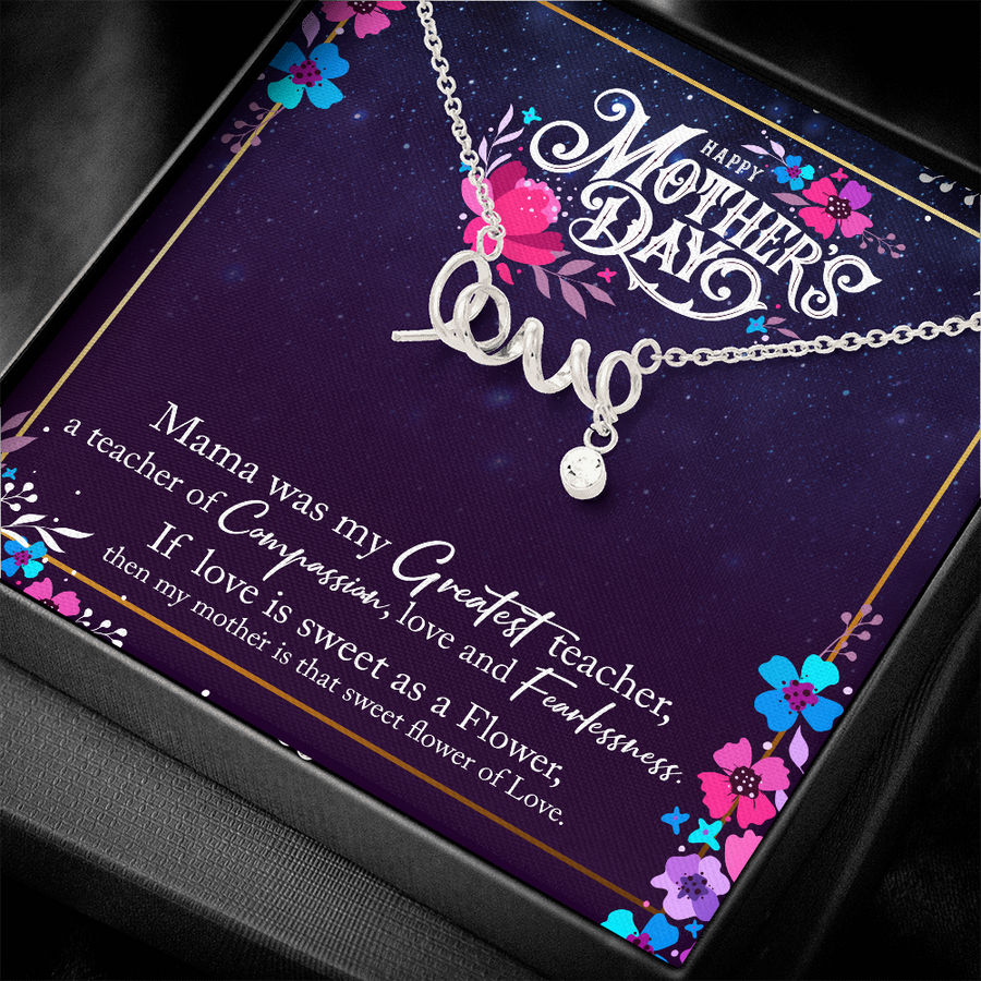Scripted Love Necklace, Birthday Gift For Mother, Mother Gift Necklace, Christmas Gift, Meaningful Mother Gift