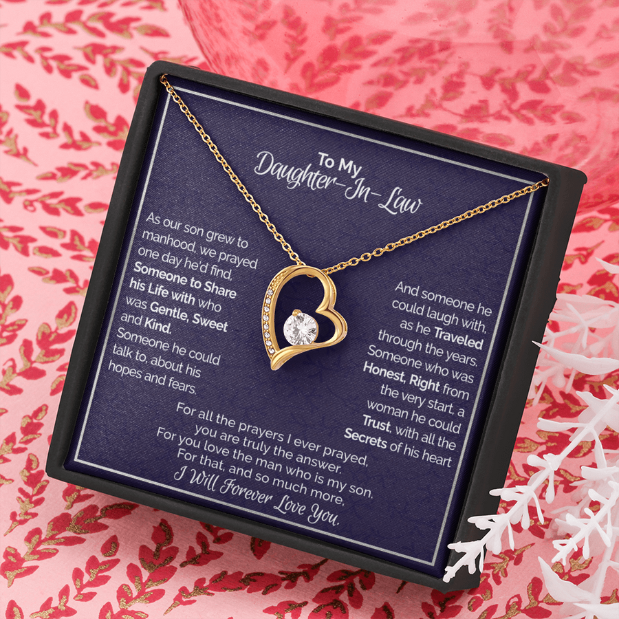 "A Gift For Daughter In Law" Forever Love Necklace - You Are Truly The Answer