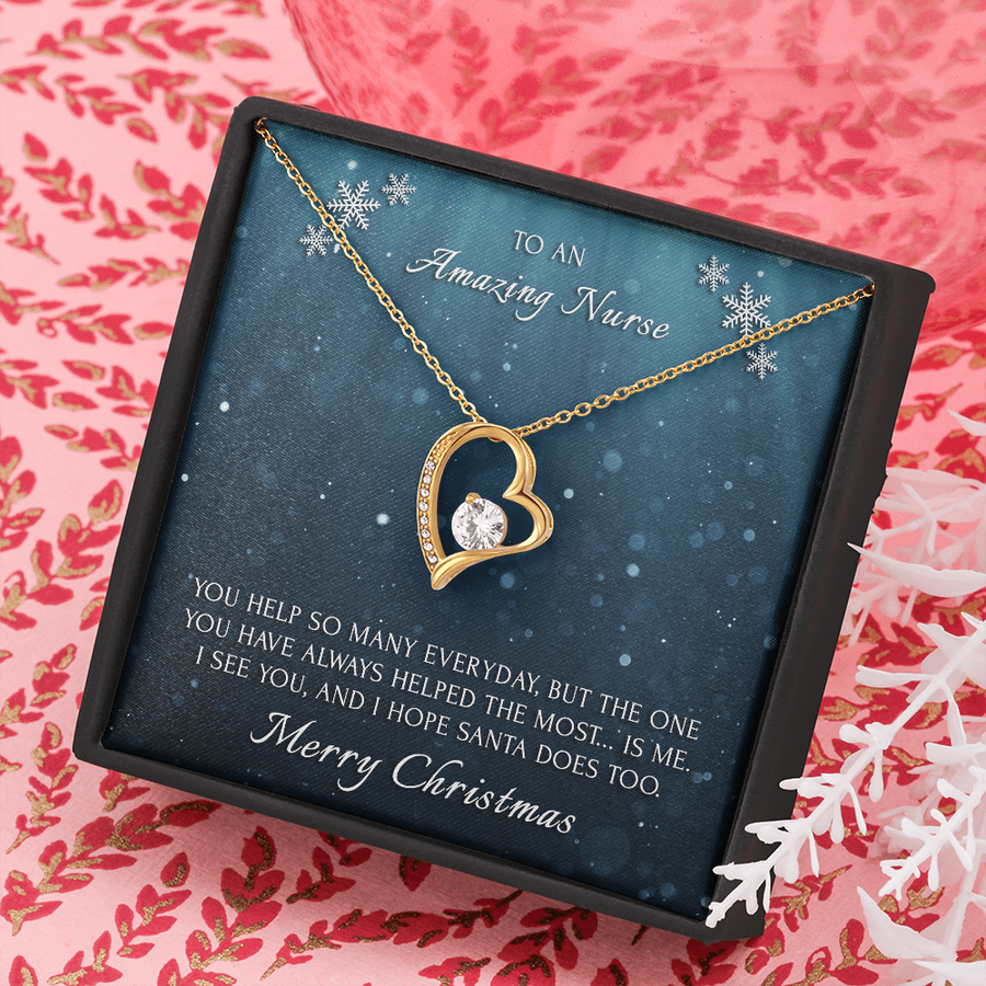Merry Christmas to an Amazing Nurse 14k Gold Necklace