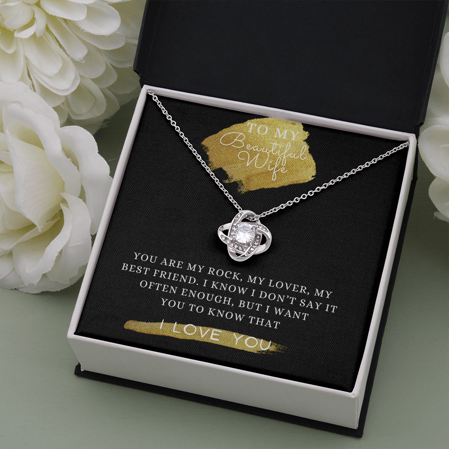 To My Beautiful Wife - You Are My Rock, My Lover, My Best Friend. Necklace