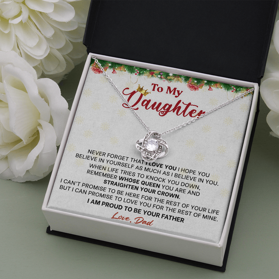 Gift For Daughter Christmas - Your Father - Love Knot Necklace