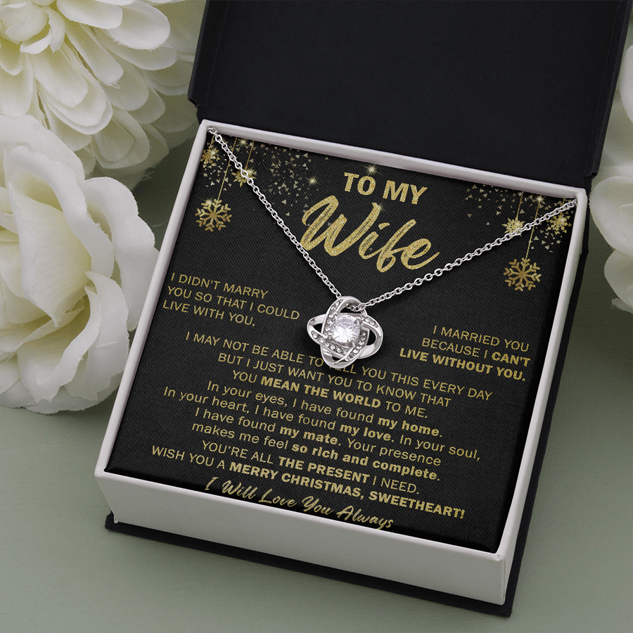 Gift For Wife Christmas - Marry You - Love Knot Necklace
