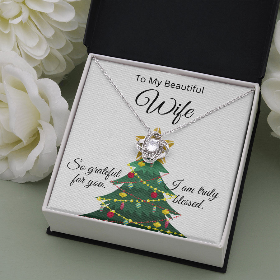 Christmas Gratefulness for Wife, Necklace Gift from blessed husband