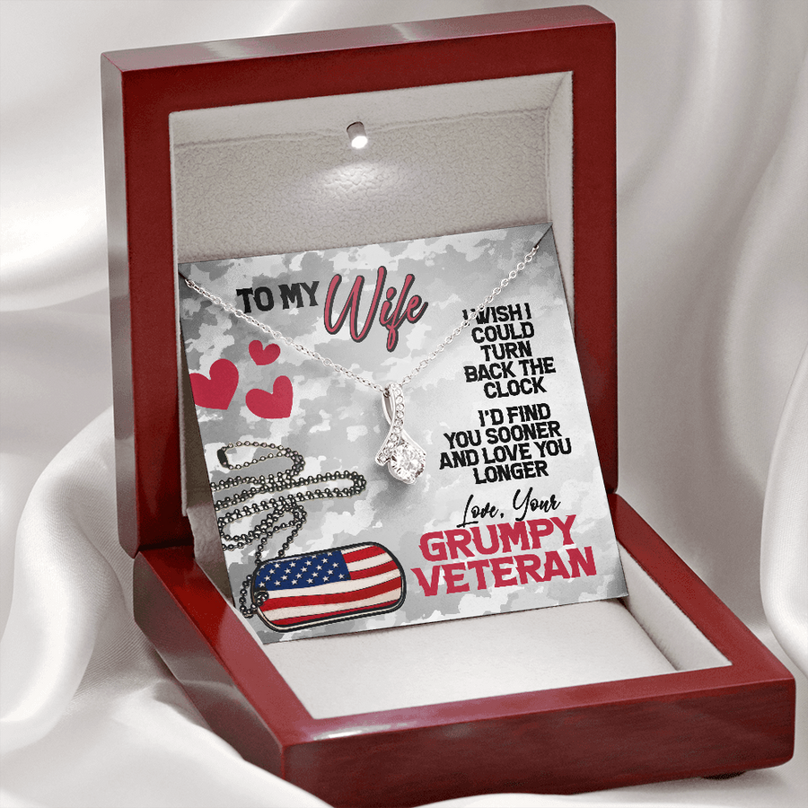 Valentine Gift For Army Wife, To My Army Wife From Husband, Military Wife Necklace, Anniversary Gift, Romantic Gift, Love Knot Necklace