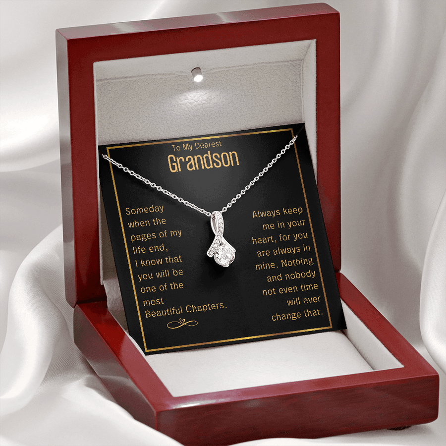 To My Dearest Grandson Pendant | Gift for Grandson | Christmas Gifts | Faith Gifts | Best Christmas Gift Ideas, to My Grandson, Birthday Gift for Grandson